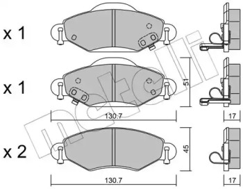 Комплект тормозных колодок METELLI 22-0421-0