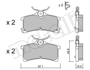 Комплект тормозных колодок METELLI 22-0449-0