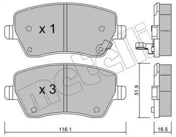 Комплект тормозных колодок METELLI 22-0485-1