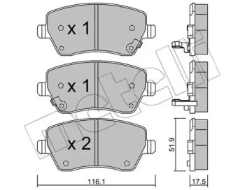 Комплект тормозных колодок METELLI 22-0485-2