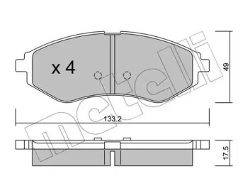 Комплект тормозных колодок METELLI 22-0508-0