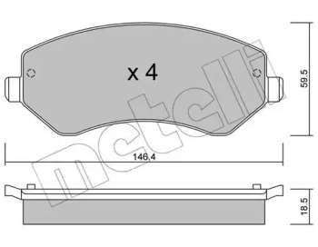 Комплект тормозных колодок METELLI 22-0524-0