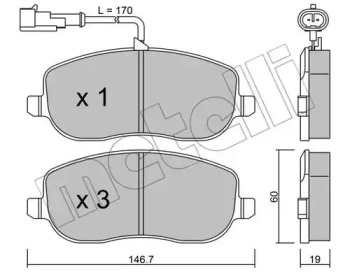 Комплект тормозных колодок METELLI 22-0530-1