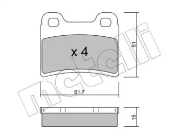 Комплект тормозных колодок METELLI 22-0535-0