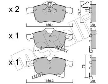 Комплект тормозных колодок METELLI 22-0539-0