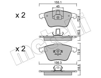 Комплект тормозных колодок METELLI 22-0549-3