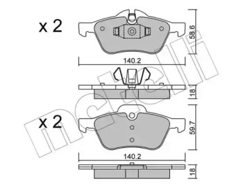 Комплект тормозных колодок METELLI 22-0555-0