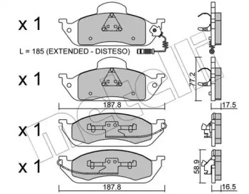 Комплект тормозных колодок METELLI 22-0569-0