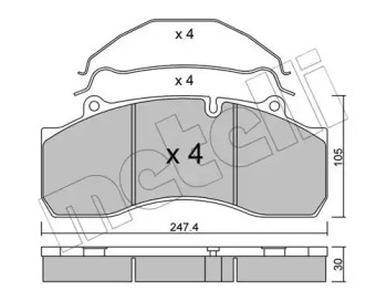 Комплект тормозных колодок METELLI 22-0594-0