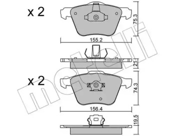 Комплект тормозных колодок METELLI 22-0599-0