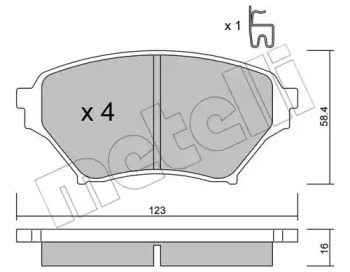 Комплект тормозных колодок METELLI 22-0607-0