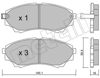 Комплект тормозных колодок METELLI 22-0610-0