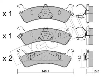 Комплект тормозных колодок METELLI 22-0628-0