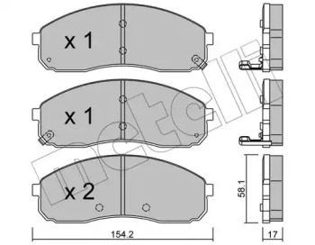 Комплект тормозных колодок METELLI 22-0631-0