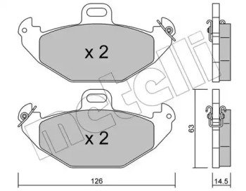 Комплект тормозных колодок METELLI 22-0634-0