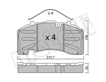 Комплект тормозных колодок METELLI 22-0652-0