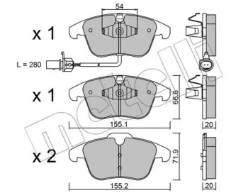 Комплект тормозных колодок METELLI 22-0675-2