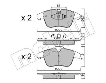 Комплект тормозных колодок METELLI 22-0675-3