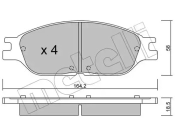 Комплект тормозных колодок METELLI 22-0682-0