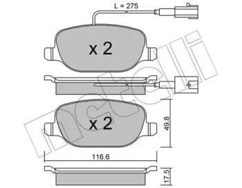 Комплект тормозных колодок METELLI 22-0704-2