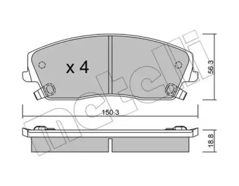 Комплект тормозных колодок METELLI 22-0716-0