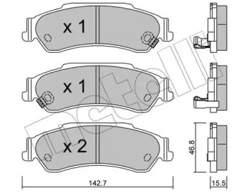 Комплект тормозных колодок METELLI 22-0722-0