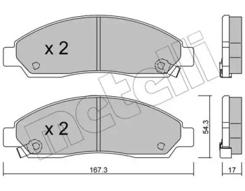 Комплект тормозных колодок METELLI 22-0731-0