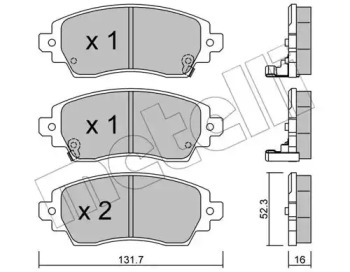 Комплект тормозных колодок METELLI 22-0750-0