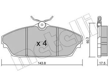 Комплект тормозных колодок METELLI 22-0782-0