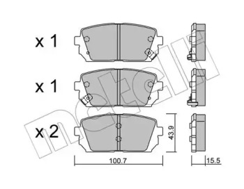 Комплект тормозных колодок METELLI 22-0784-0