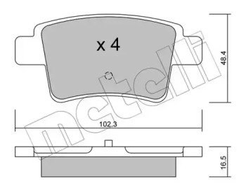 Комплект тормозных колодок METELLI 22-0801-0