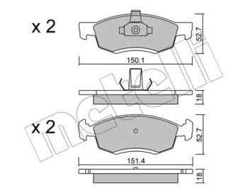 Комплект тормозных колодок METELLI 22-0802-0