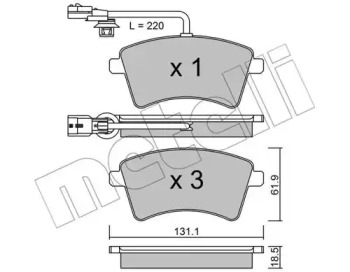 Комплект тормозных колодок METELLI 22-0812-1