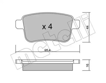 Комплект тормозных колодок METELLI 22-0814-0