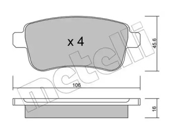 Комплект тормозных колодок METELLI 22-0818-0