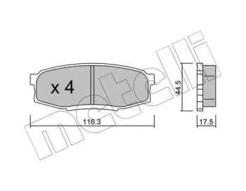 Комплект тормозных колодок METELLI 22-0822-0