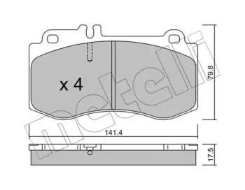 Комплект тормозных колодок METELLI 22-0827-0