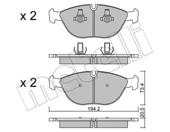 Комплект тормозных колодок METELLI 22-0828-0