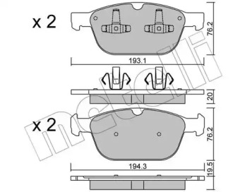 Комплект тормозных колодок METELLI 22-0834-0