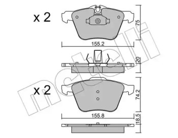 Комплект тормозных колодок METELLI 22-0835-1