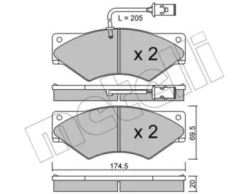 Комплект тормозных колодок METELLI 22-0849-0