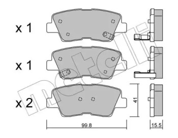 Комплект тормозных колодок METELLI 22-0886-0