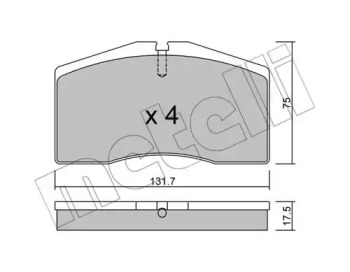 Комплект тормозных колодок METELLI 22-0890-0