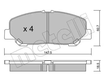 Комплект тормозных колодок METELLI 22-0905-0