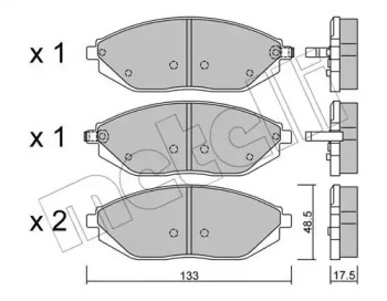 Комплект тормозных колодок METELLI 22-0908-0