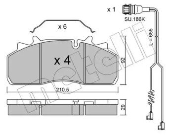 Комплект тормозных колодок METELLI 22-0932-1K