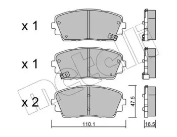 Комплект тормозных колодок METELLI 22-0941-0