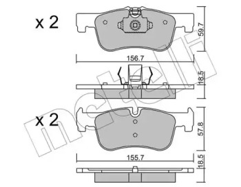 Комплект тормозных колодок METELLI 22-0959-0