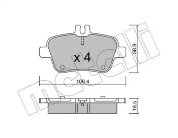 Комплект тормозных колодок METELLI 22-0966-0