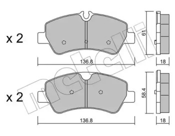 Комплект тормозных колодок METELLI 22-0991-0